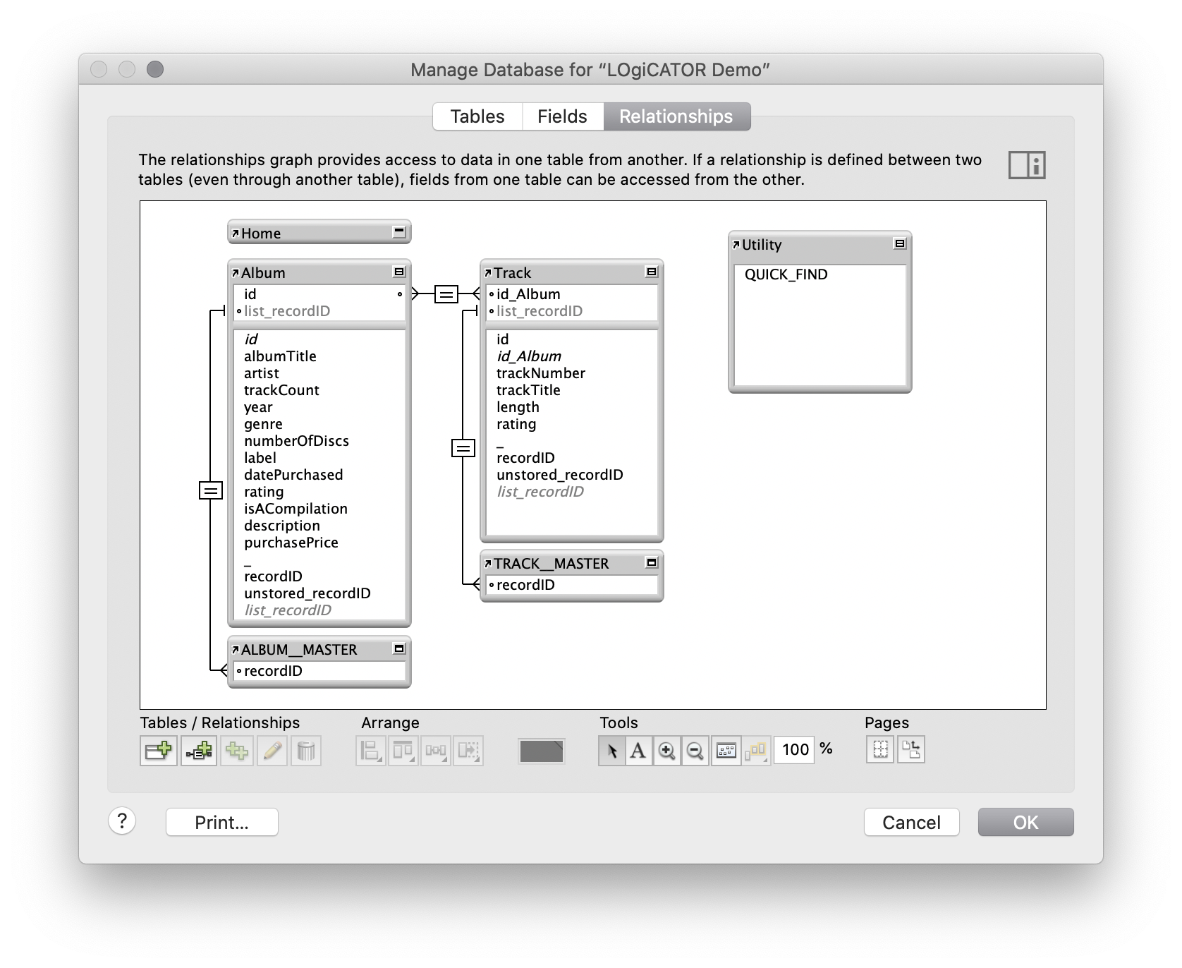 FileMaker Pro Relationship Graph
