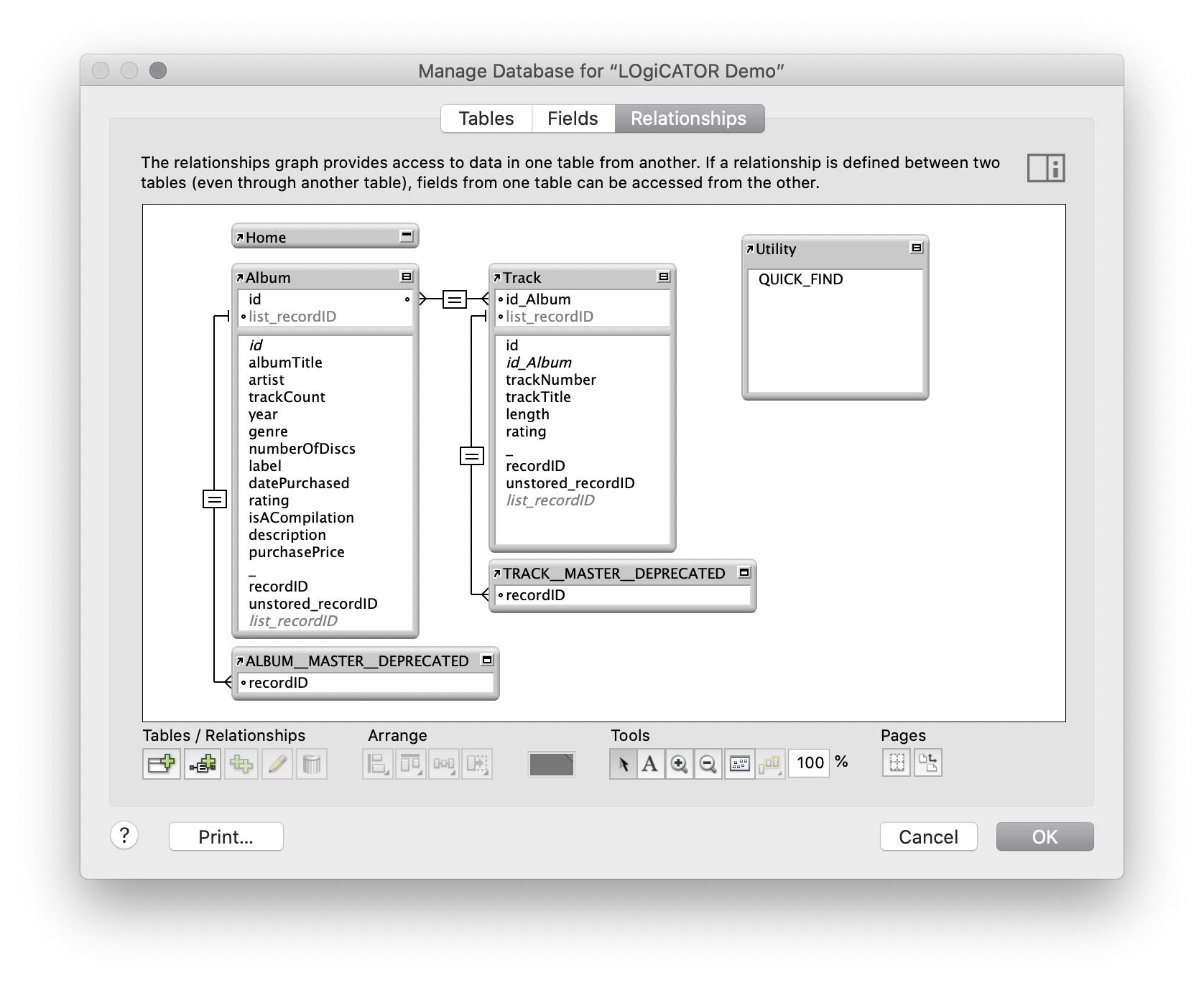 FileMaker Pro Relationship Graph