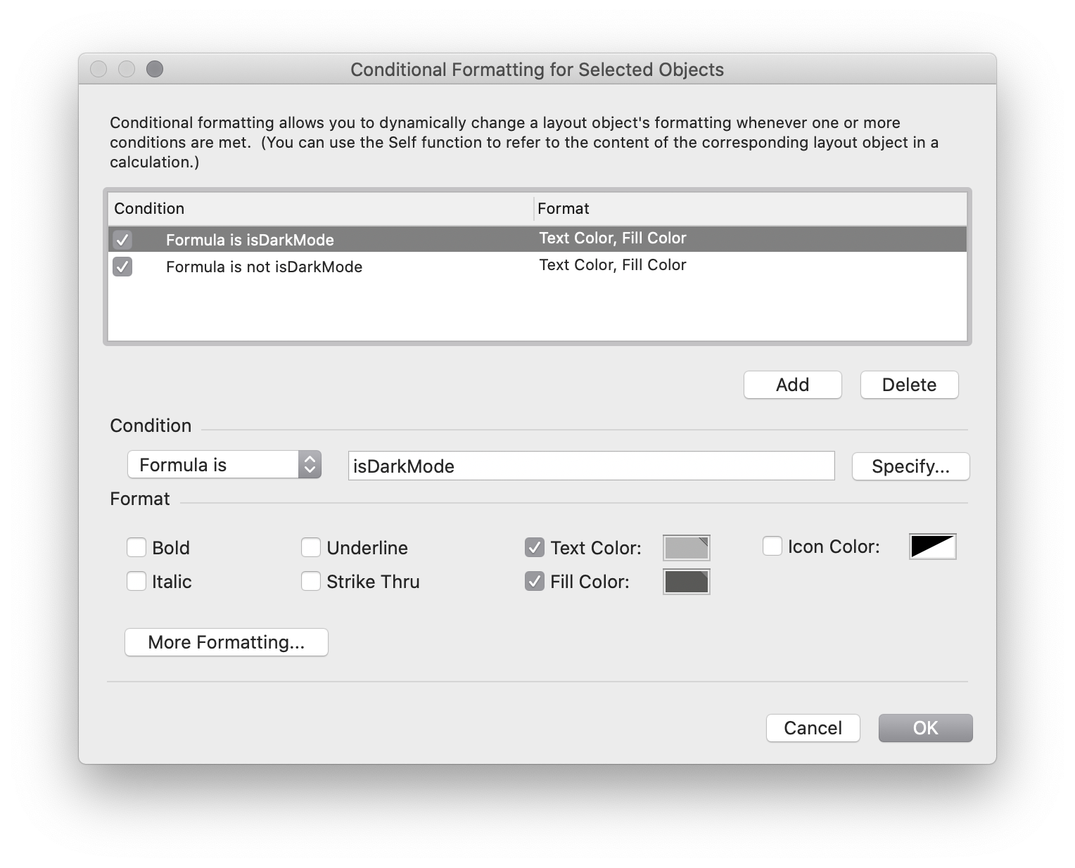 Conditional Formatting
