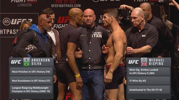 Michael Bisping (185) vs Anderson Silva (186)