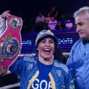 La Chucky Alaniz es la nueva campeona latina mosca OMB: en la FAB venció por descalificación a la noqueadora venezolana Leyrin Flores