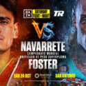 Emanuel Navarrete-O’Shaquie Foster combate unificatorio pactado para el 24 de octubre en el Frost Bank Center de San Antonio EN VIVO por DAZN