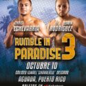 UNIVERSAL PROMOTIONS Y LA 22 SPORTS SE UNEN PARA PRESENTAR “RUMBLE IN PARADISE 3” EL SÁBADO, 10 DE OCTUBRE EN EL COLISEO ISMAEL “CHAVALILLO” DELGADO EN AGUADA