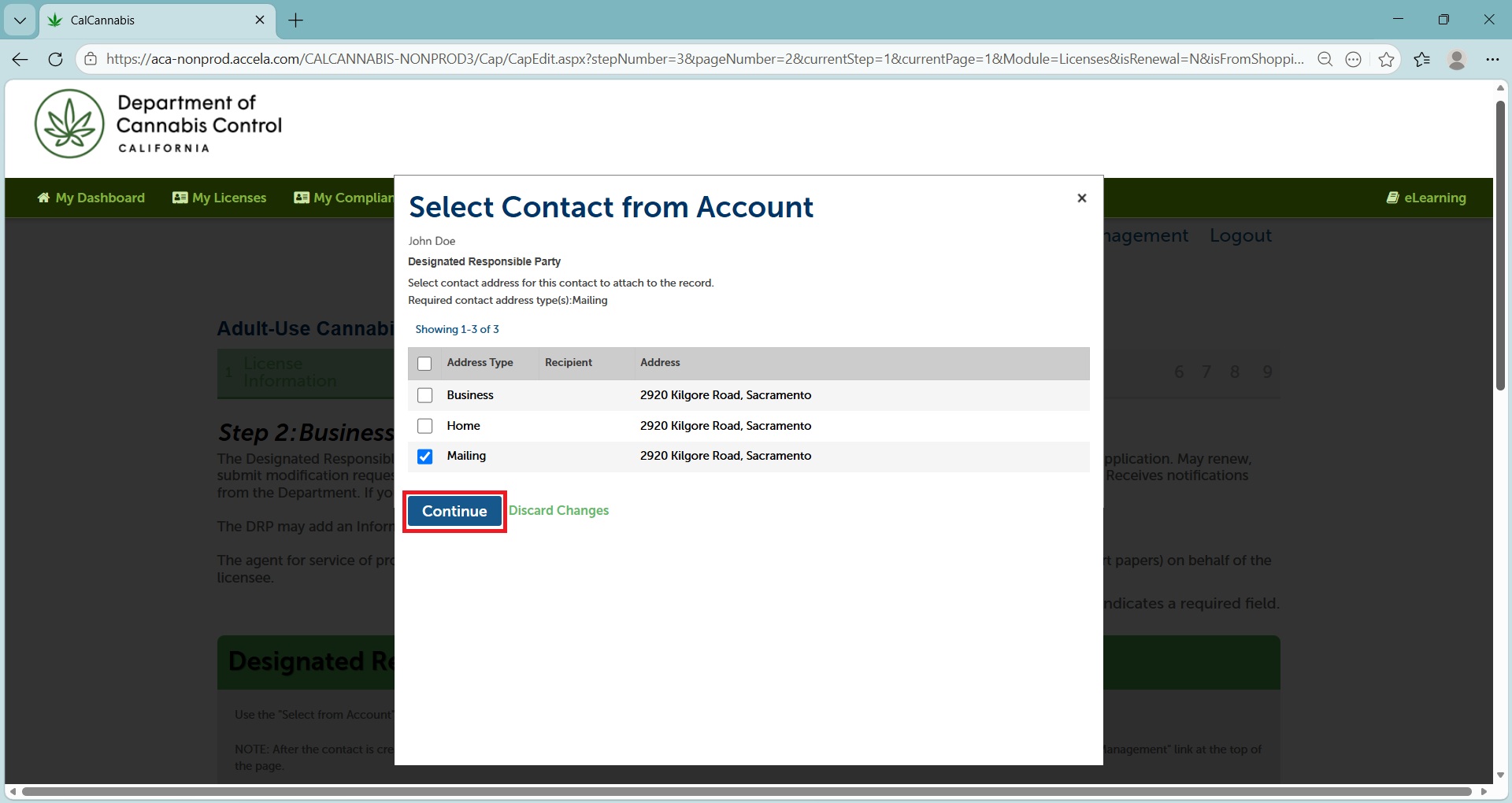 Enter the DRP’s email address used in their CLS account