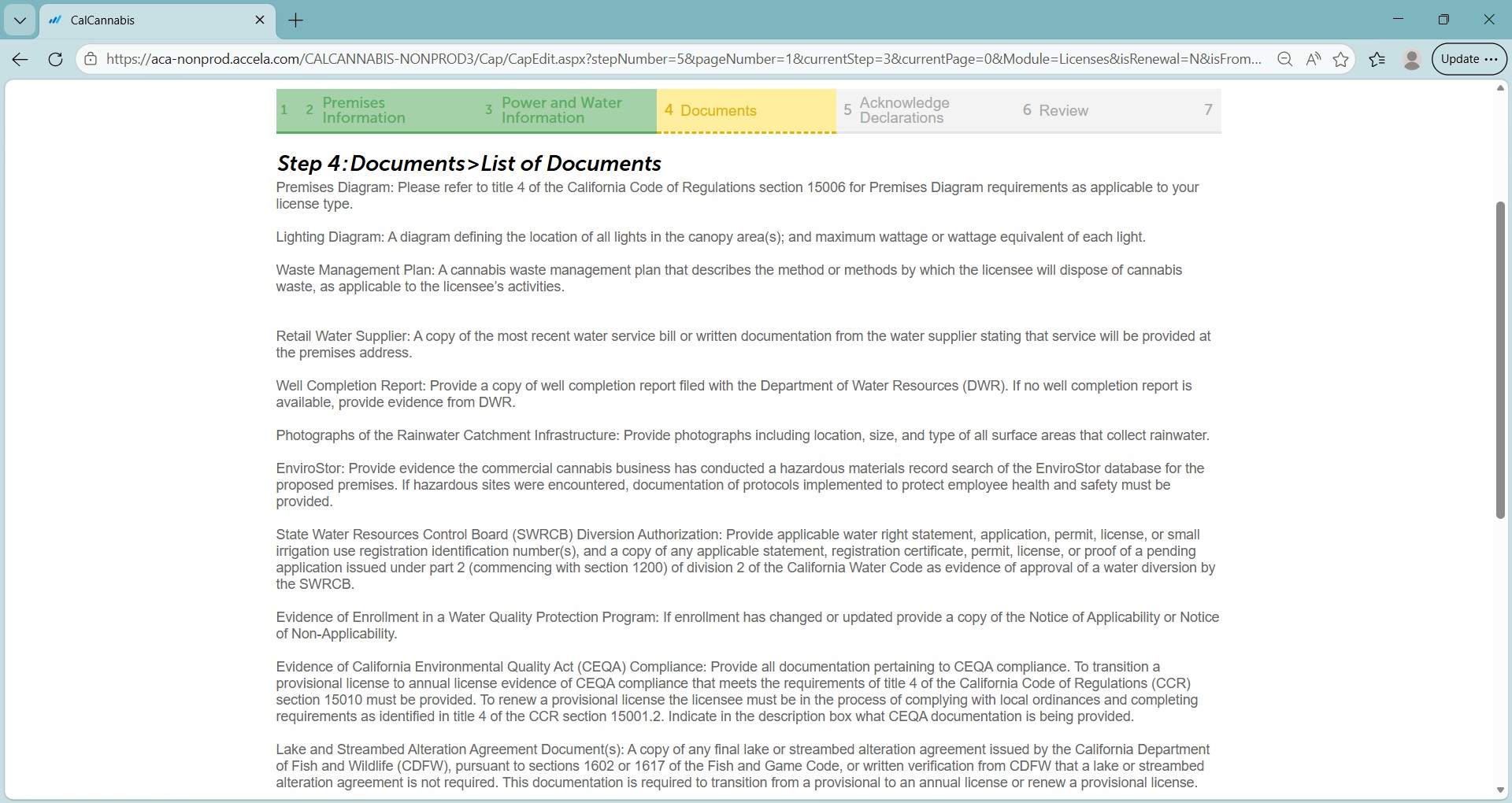 List of required documents for the science amendment application