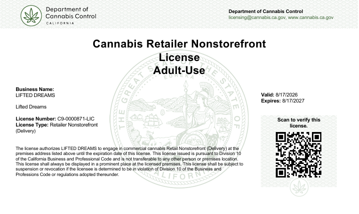 Download the official cannabis license certificate