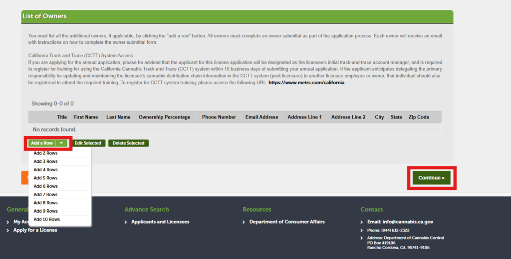 Add owners to the application