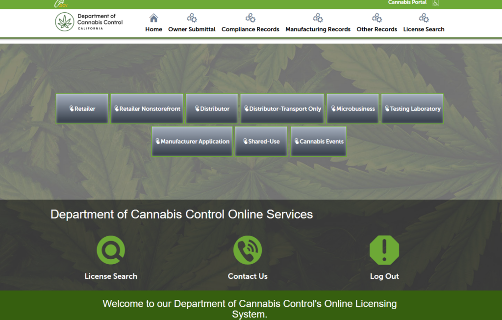 Select the license type to apply for