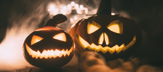 pumpkins smoking on halloween