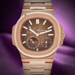 Patek Philippe Nautilus 40mm 5712/1R-001 Moon Phases 18k Rose Gold Brown Dial