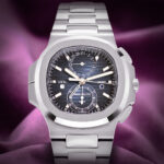 Patek Philippe Nautilus 5990/1A-011 Travel Time Flyback Chronograph Steel Blue Dial - Image 2