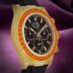 Rolex Daytona 116588SACO Orange Sapphire Bezel Black Diamond Dial - Image 3