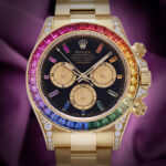 Rolex Daytona 126598RBOW Rainbow Yellow Gold Black Dial Cosmograph Daytona