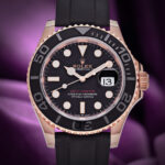 Rolex Yacht-Master 40 126655 40mm 18k Everose Gold Black Dial Oysterflex