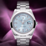 Rolex Day-Date II 218206 President 40mm Platinum Blue Diamond Dial - Image 2