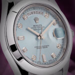 Rolex Day-Date II 218206 President 40mm Platinum Blue Diamond Dial - Image 3