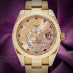 Rolex Sky-Dweller 326938 Yellow Gold Champagne Dial Arabic Numerals