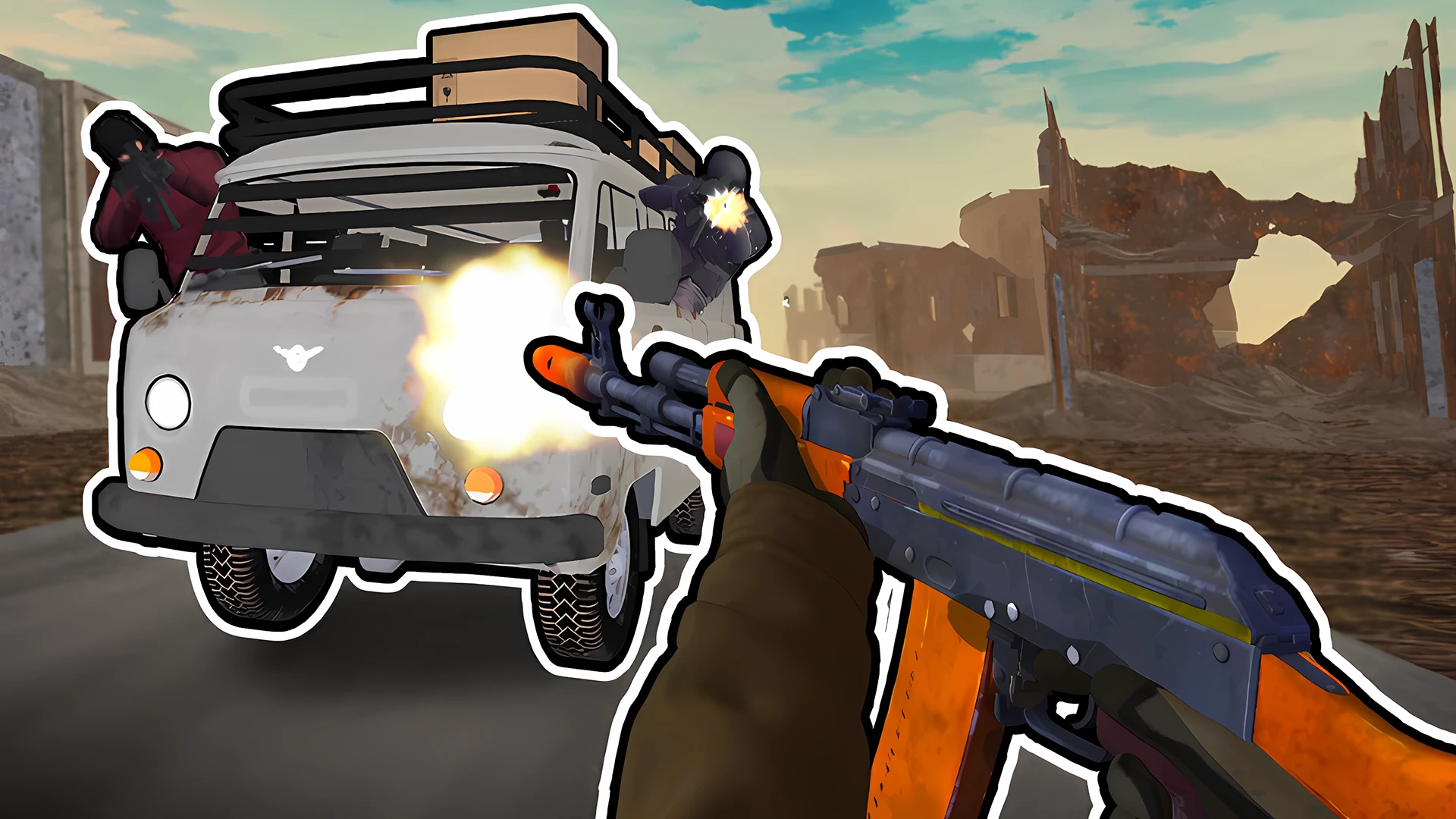 Road Chase: Shooter Realistic Guns