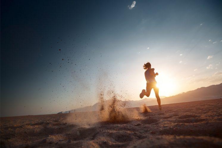 Woman Running On Sand Story
