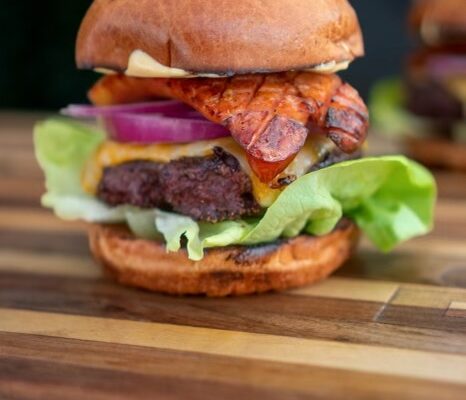 Elk Burger with Kielbasa