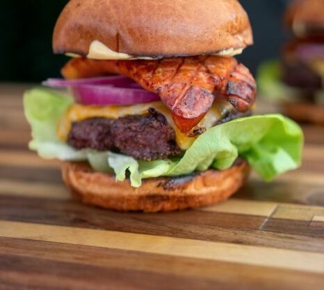 Elk Burger with Kielbasa