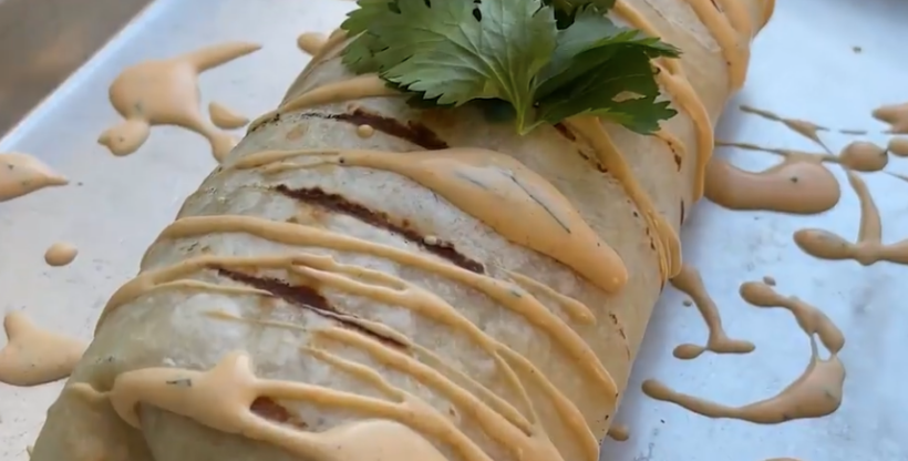 Grilled Chorizo and Potato Breakfast Burrito