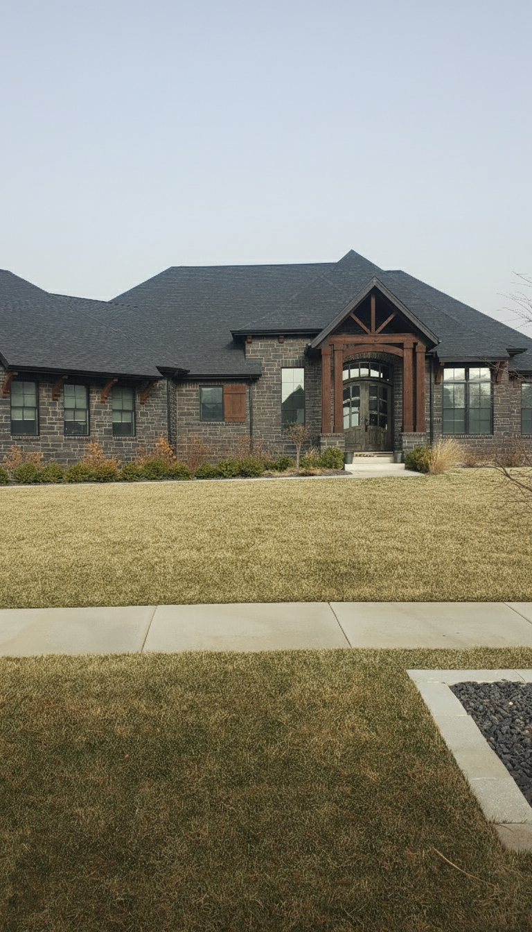 After - exterior transformation: change brick and stone