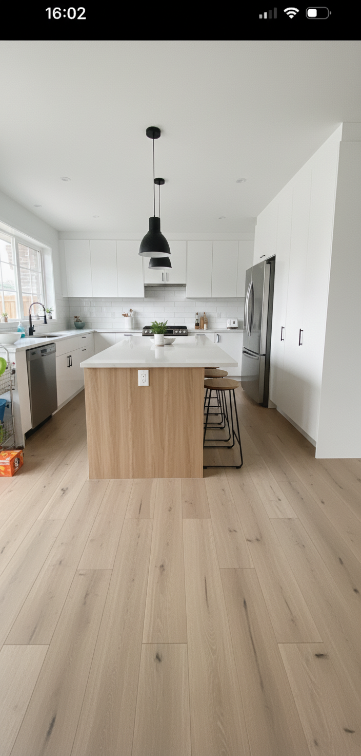 After - interior transformation: A modern kitchen with a island