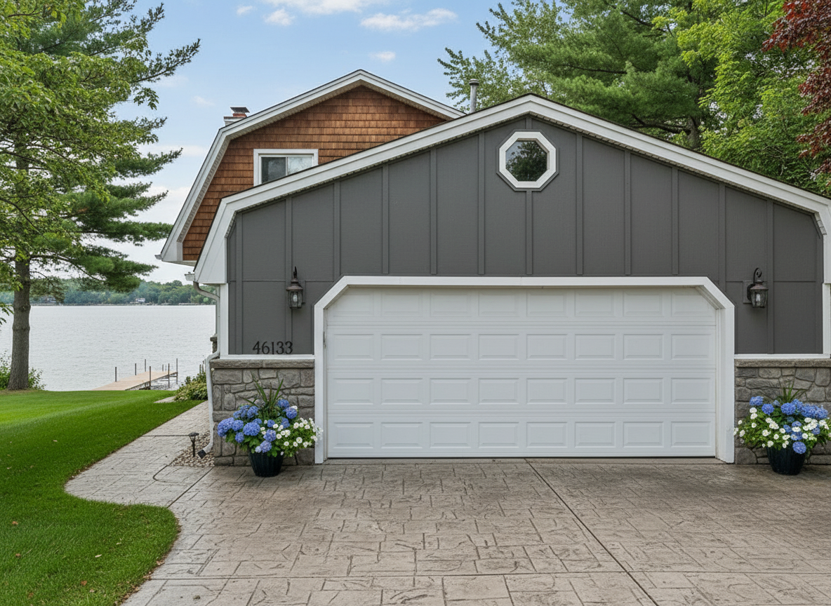 After - exterior transformation: Design type: exterior. Style Ref: None. Instructions: update the exterior to something more appealing, home is located in Michigan on the water