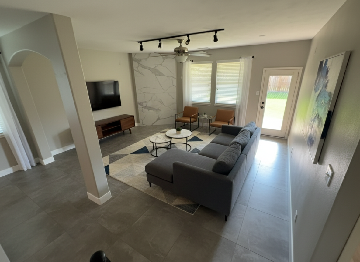 After - interior transformation: Design type: interior. Style Ref: None. Instructions: Modern/contemporary