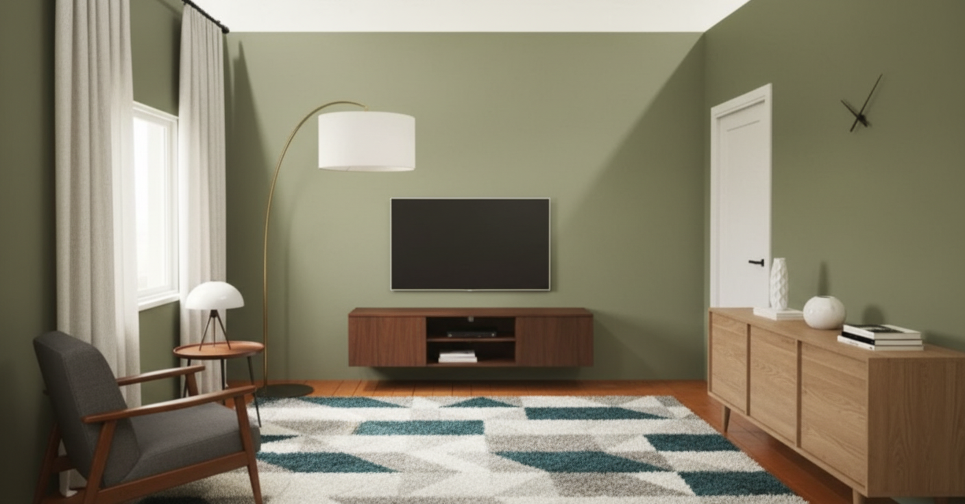 After - interior transformation: Design type: interior. Style Ref: None. Instructions: Изменить цвет стен, мебель , покрытие на полу