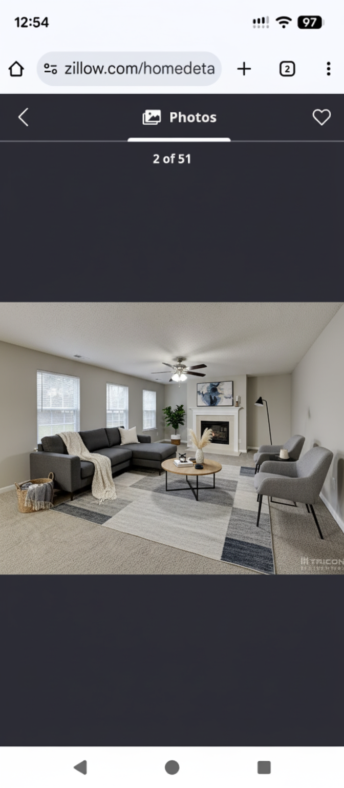 After - virtual staging transformation: You are a professional virtual staging designer. First remove the existing furniture and miscellaneous objects.
Then you need to add decorations but you need to follow these rules
- Do not add, remove, or modify any architectural elements such as windows, doors, walls, or flooring.
- Do not change wall colors, finishes, or existing permanent fixtures.
- Do not alter the room structure, layout, or lighting sources.
- Only add or arrange furniture, décor, plants, rugs, artwork, and accessories.
- Keep entrances and walkways clear; arrange furniture in a realistic, functional layout.
Now create a modern living room real photo design with modern virtual staging. Do not change the structure (walls, doors, windows) by adding decoration and furniture to make a nice design and keep all other parts the same.
