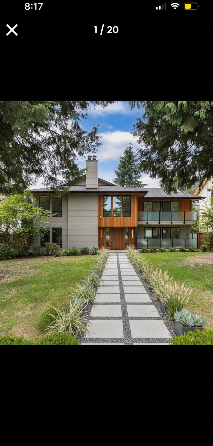 After - exterior transformation: Design type: exterior. Style Ref: None. Instructions: Change to modern style