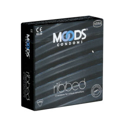 Moods 3-piece ribbed condoms