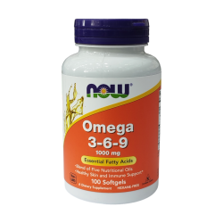 Now 1000mg omega 3, 6 & 9 supplement for skin & immunity support - gmo free, hexane free 100s cap