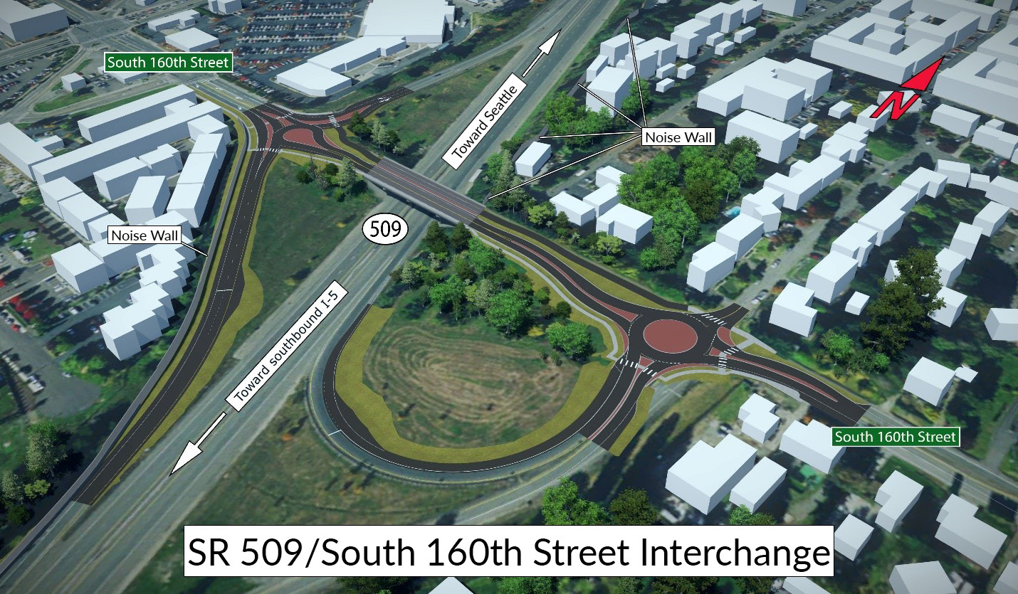 Phối cảnh nút giao SR 509/South 160th Street