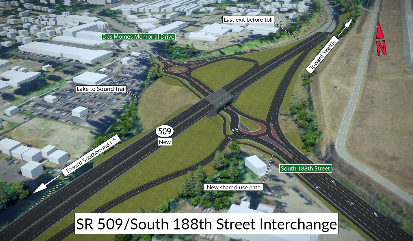 Phối cảnh nút giao SR 509/South 188th Street
