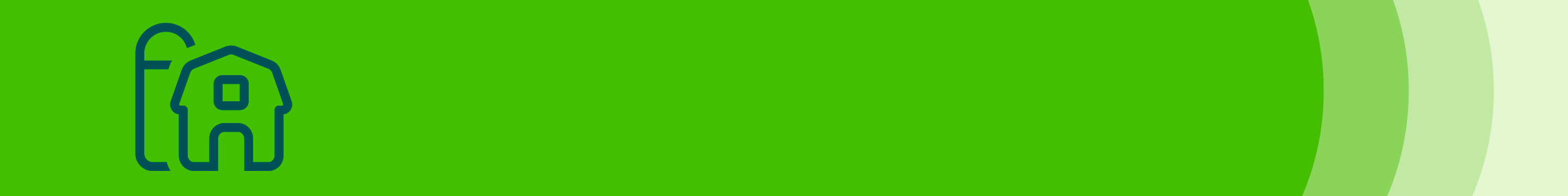 Green banner with plant icon representing land