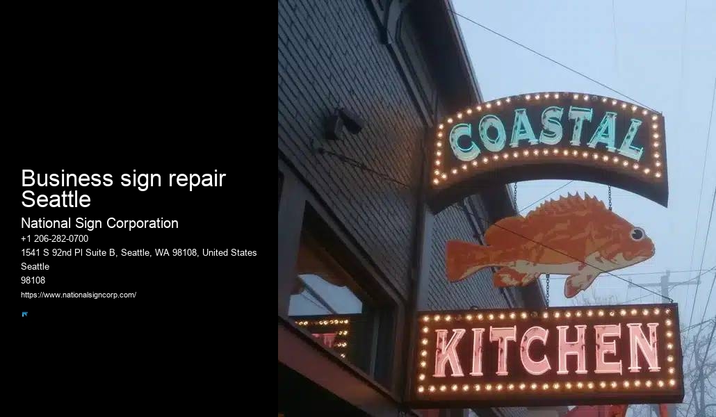Business sign repair Seattle interior signs