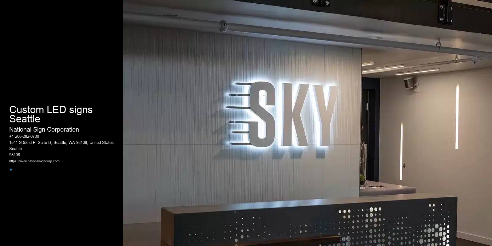 Custom Wall Signage Custom LED signs Seattle