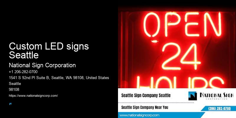 Custom storefront signs Custom LED signs Seattle