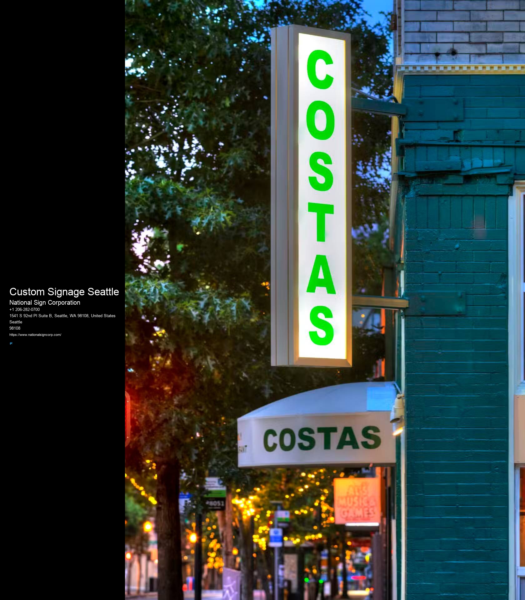 Sign design and printing Custom Signage Seattle