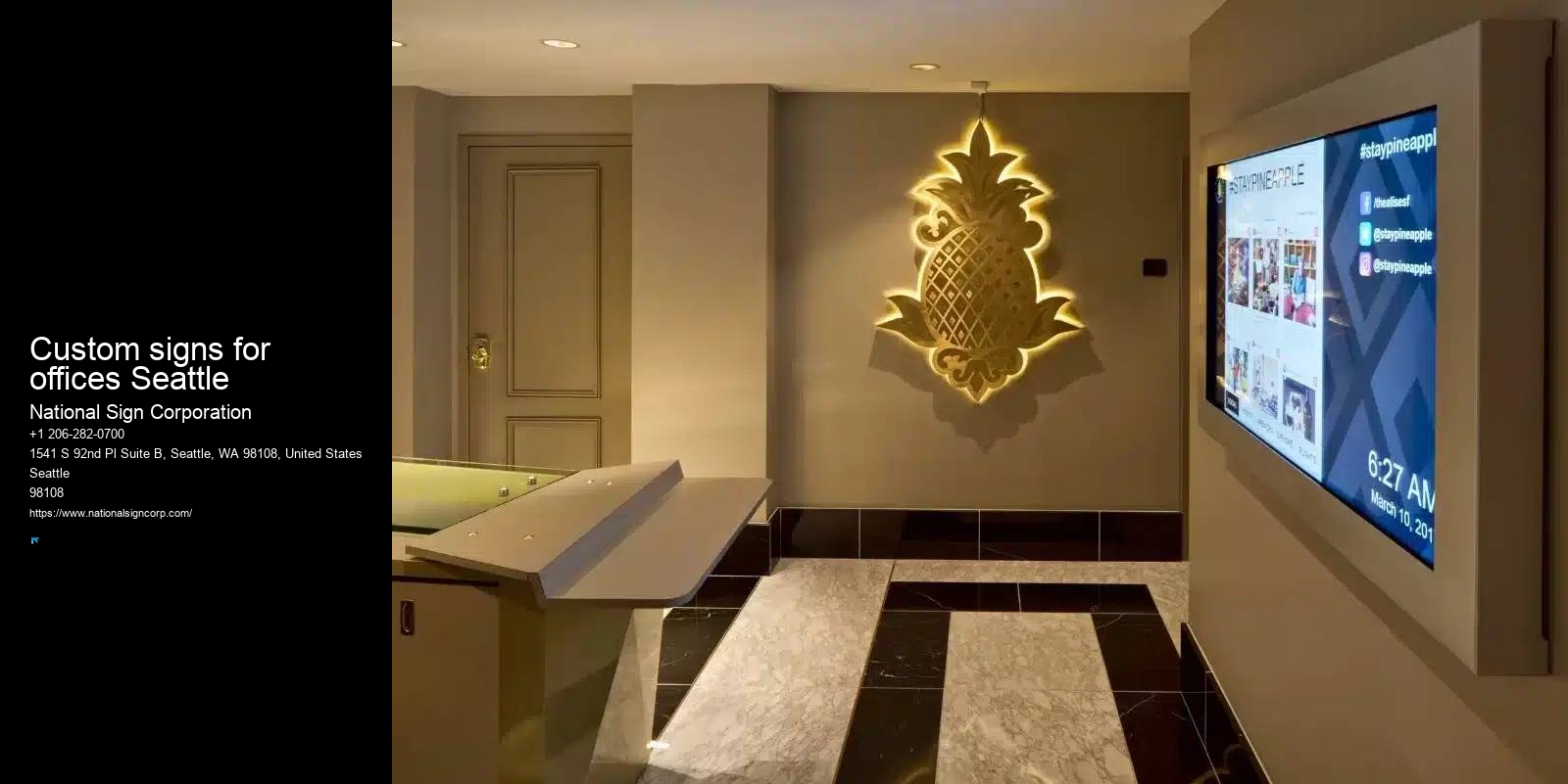 Professional Branding Services Custom signs for offices Seattle