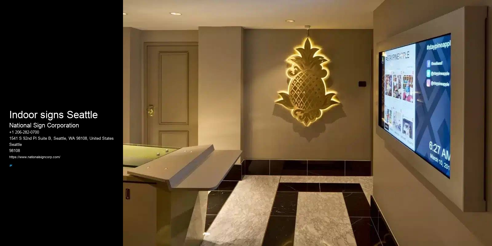 Multi-Location Sign Installation Indoor signs Seattle