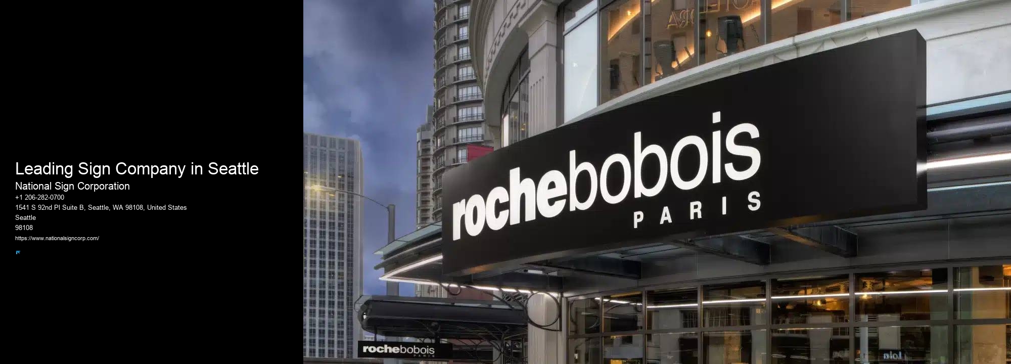 Storefront signs Leading Sign Company in Seattle