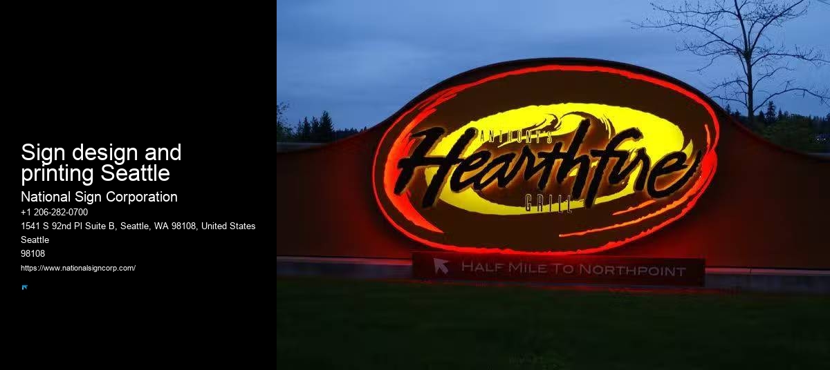Sign design and printing Seattle sign design and installation