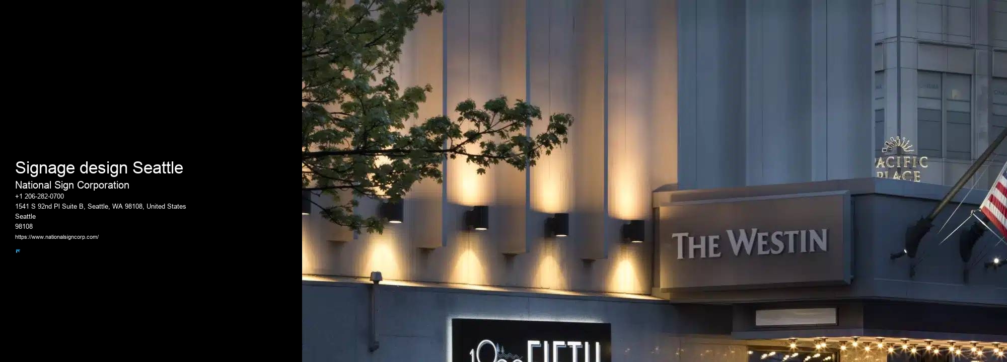 Monument sign installation Signage design Seattle