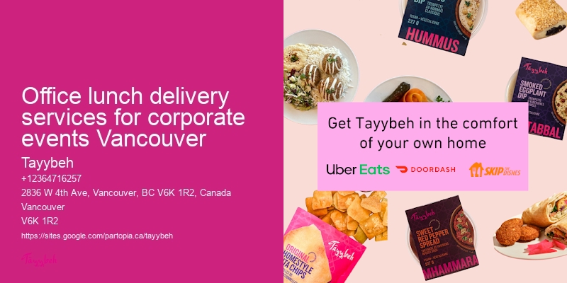 Office lunch delivery services for corporate events Vancouver