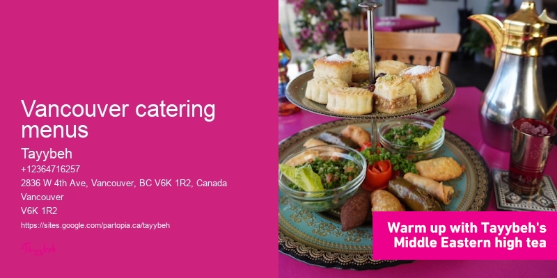Vancouver catering menus