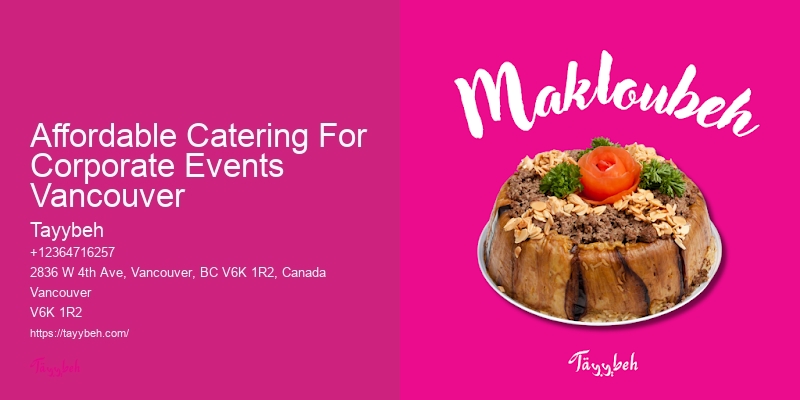 Affordable Catering For Corporate Events Vancouver Professional Banquet Food Planners